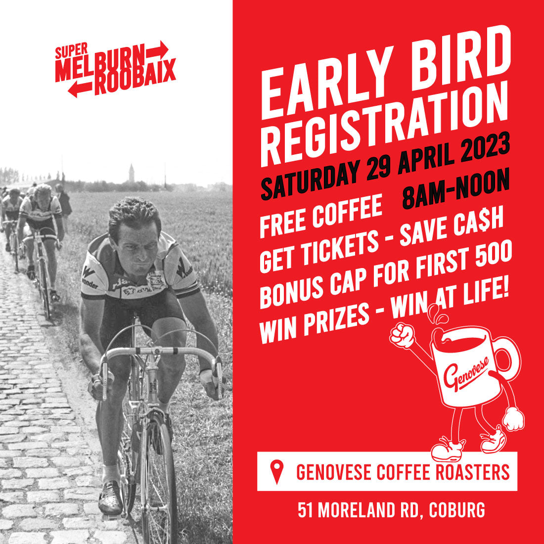 Melburn Roobaix - Early Bird Registration